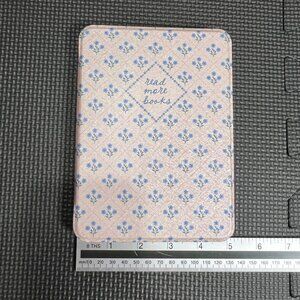 Floral "Read More Books" Protective Case For Kindle E-Reader Magnetic Closure Li